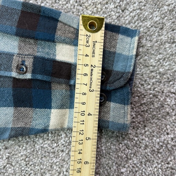 Woolrich Shirt Mens Large Blue Plaid Button Down‎ Flannel Trout Run Outdoor Work - Picture 13 of 13